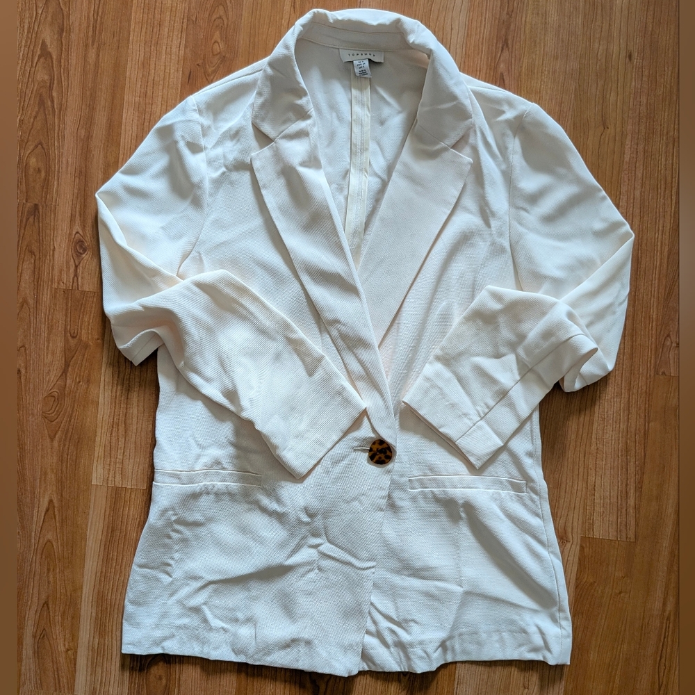 TOPSHOP Women's Blazer, Off White